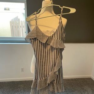 Blue and white strapy dress